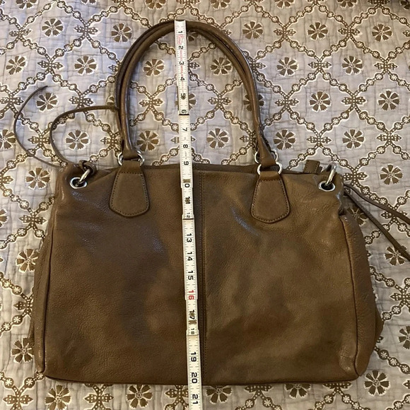 Mila Paoli Brown Leather Handbag Silver Hardware - Picture 11 of 15